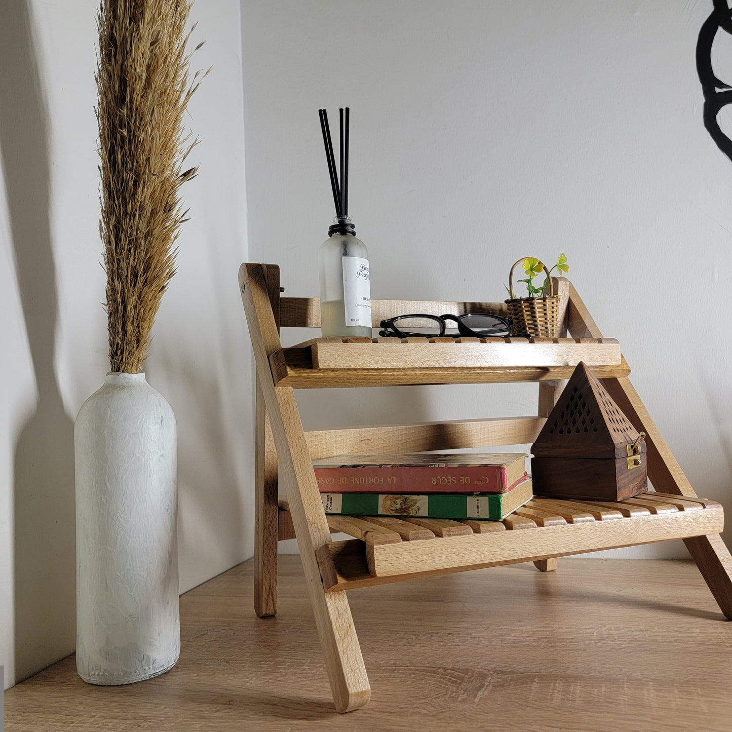 Etagère Bohème pliable en bois hêtre