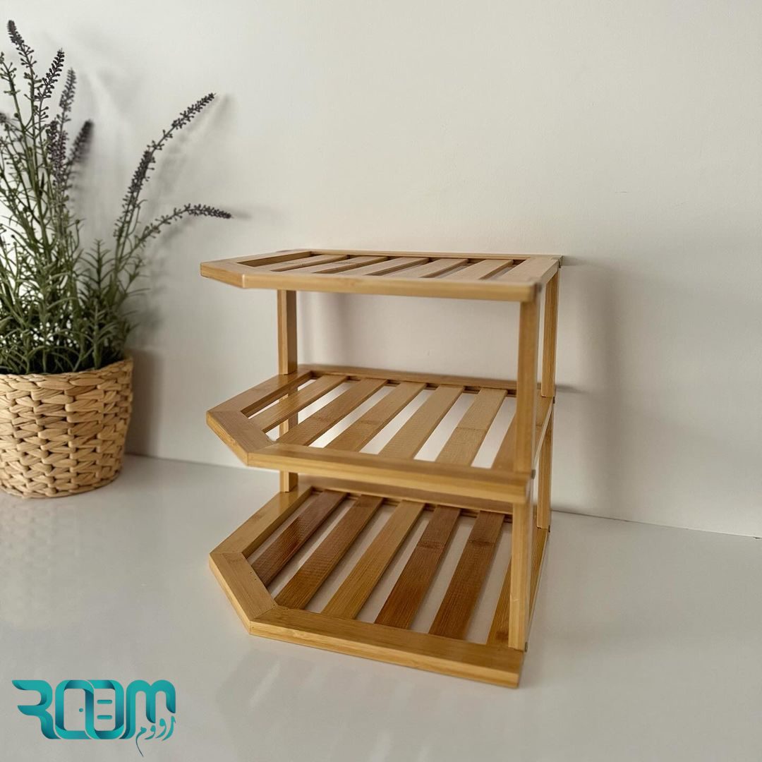 Étagère de coin en bois hêtre