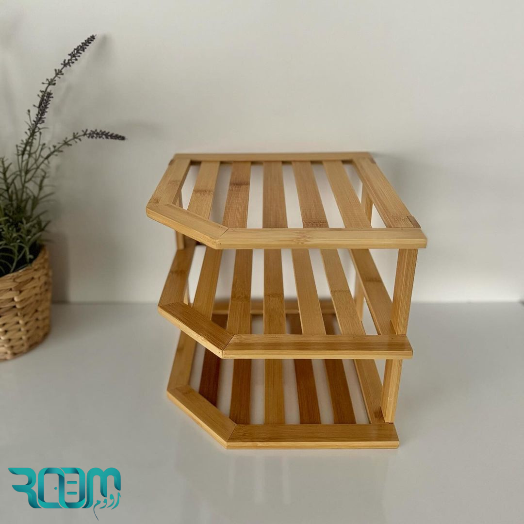 Étagère de coin en bois hêtre