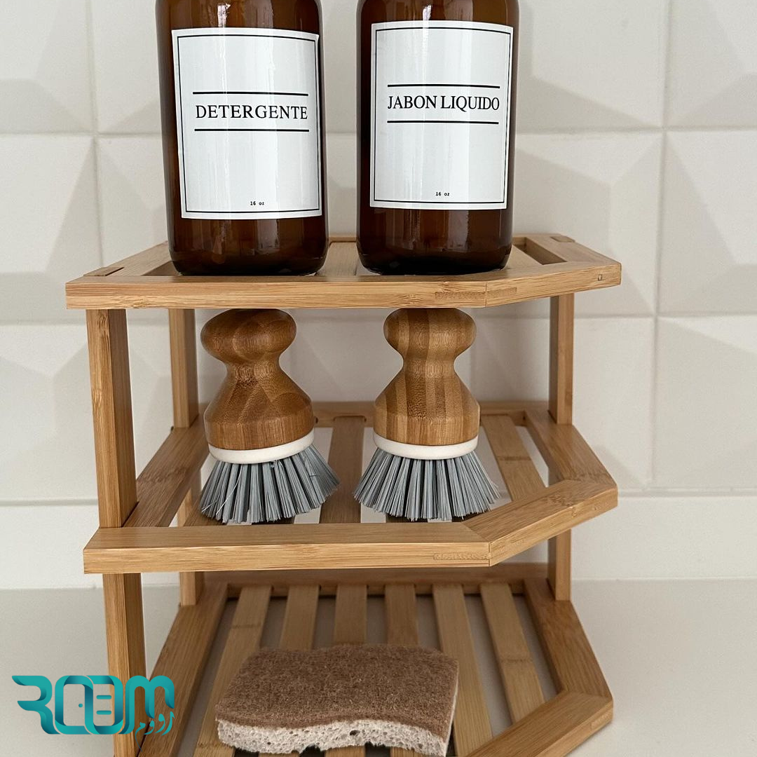 Étagère de coin en bois hêtre