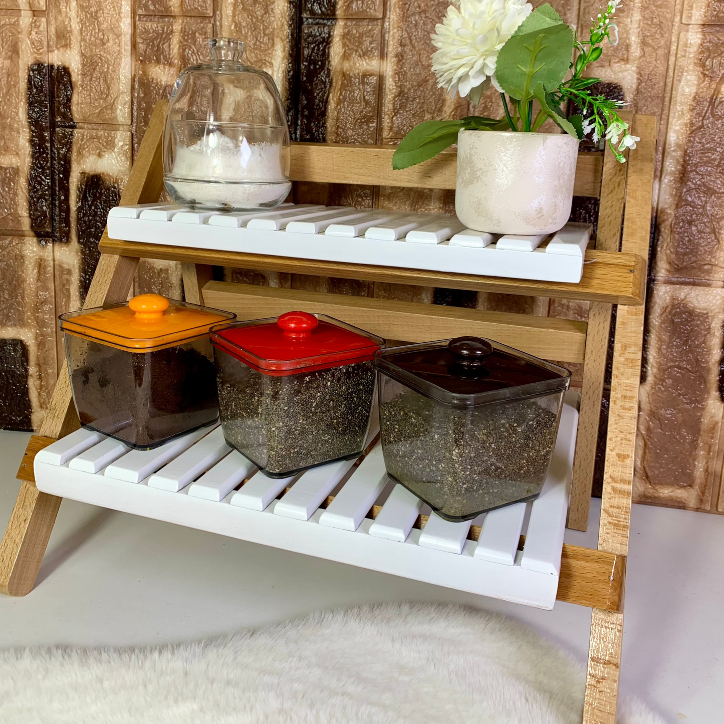 Etagère Bohème pliable en bois hêtre