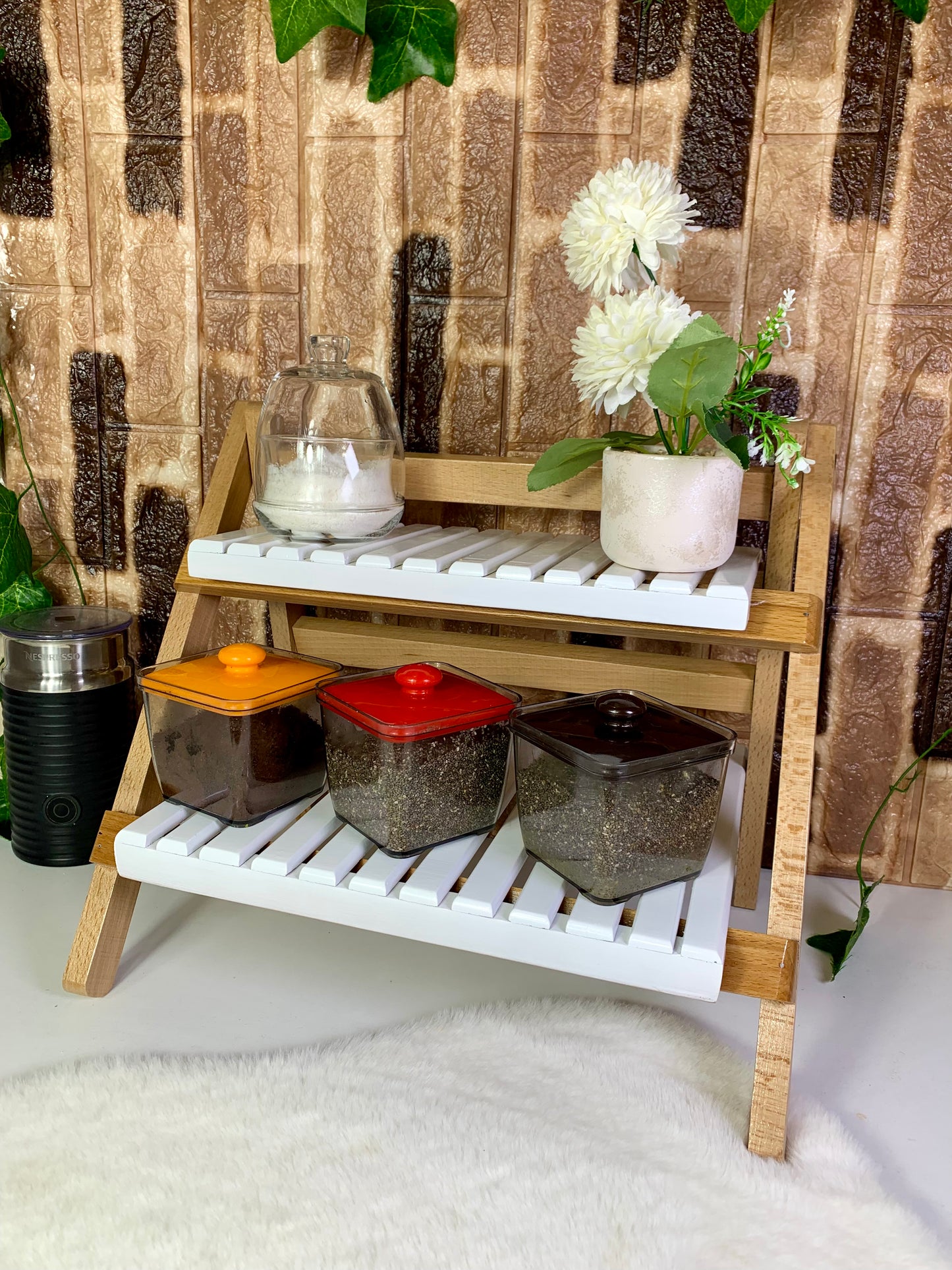Etagère Bohème pliable en bois hêtre