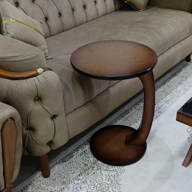 Table mobile CURVY, Table d'appoint ronde en bois hêtre