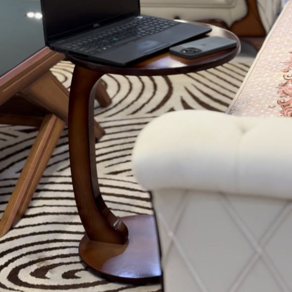 Table mobile CURVY, Table d'appoint ronde en bois hêtre
