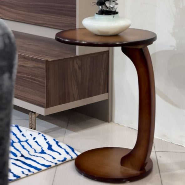 Table mobile CURVY, Table d'appoint ronde en bois hêtre