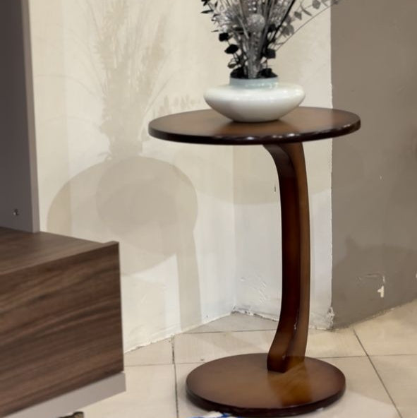 Table mobile CURVY, Table d'appoint ronde en bois hêtre