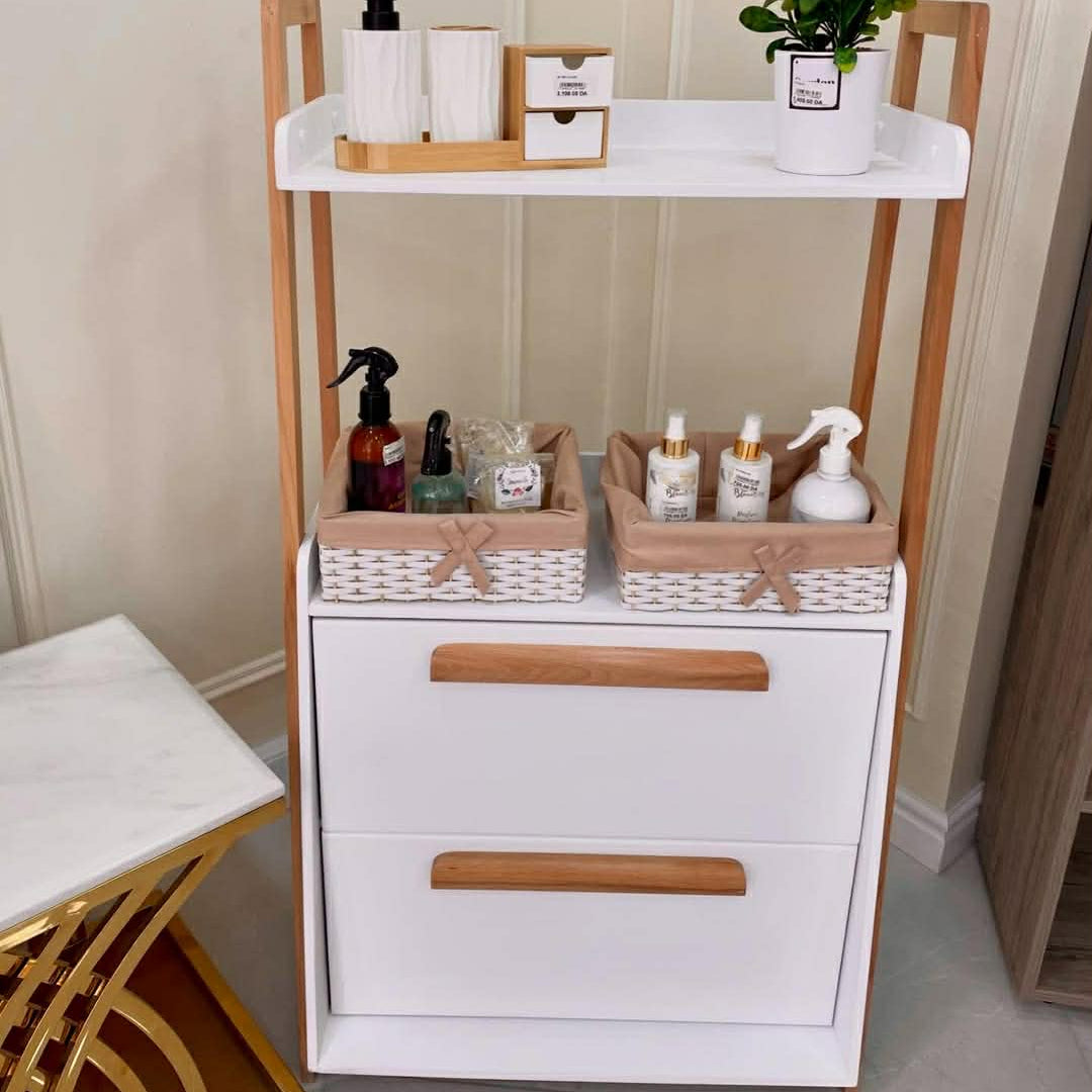 Meuble à rangement moderne pour salle de bain, chambre et cuisine en bois hêtre
