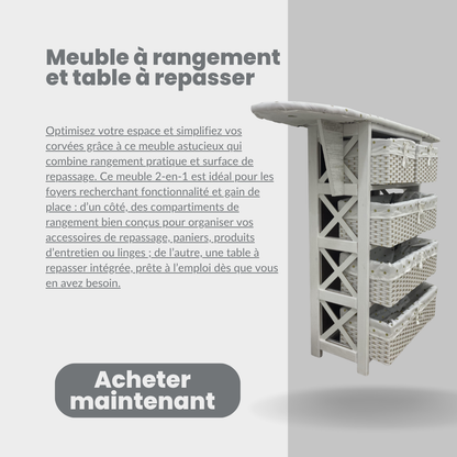 Meuble à rangement et table fer à repasser