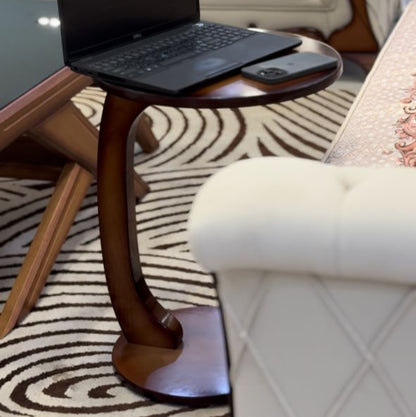 Table mobile CURVY, Table d'appoint ronde en bois hêtre