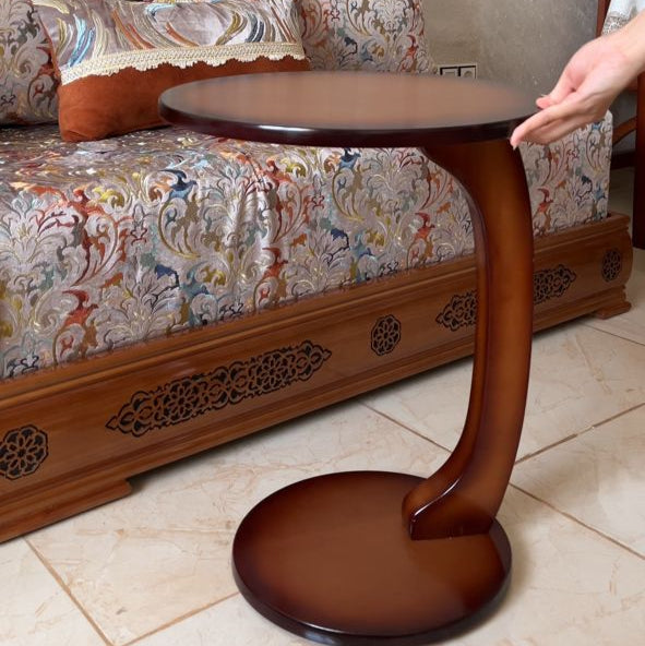 Table mobile CURVY, Table d'appoint ronde en bois hêtre