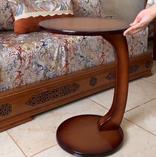 Table mobile CURVY, Table d'appoint ronde en bois hêtre