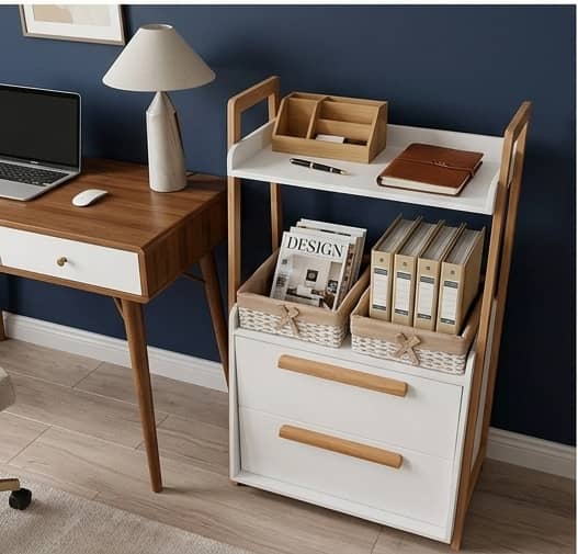 Meuble à rangement moderne pour salle de bain, chambre et cuisine en bois hêtre