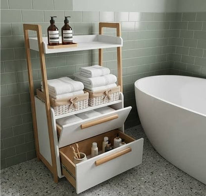 Meuble à rangement moderne pour salle de bain, chambre et cuisine en bois hêtre
