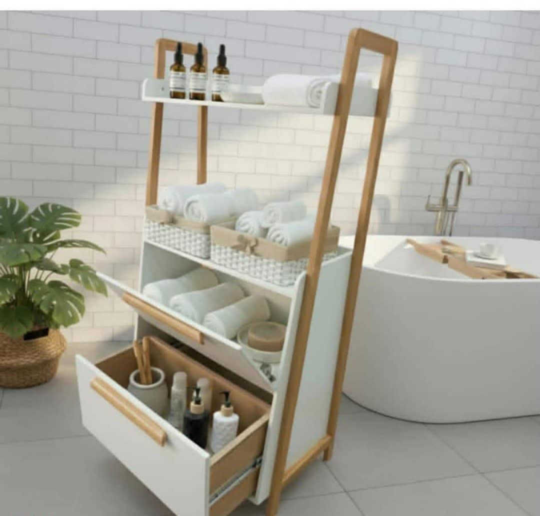 Meuble à rangement moderne pour salle de bain, chambre et cuisine en bois hêtre